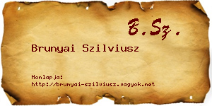 Brunyai Szilviusz névjegykártya